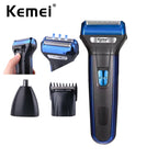 3-in-1 Rechargeable Men's Grooming Kit – Hair Clipper, Nose Trimmer & Shaver