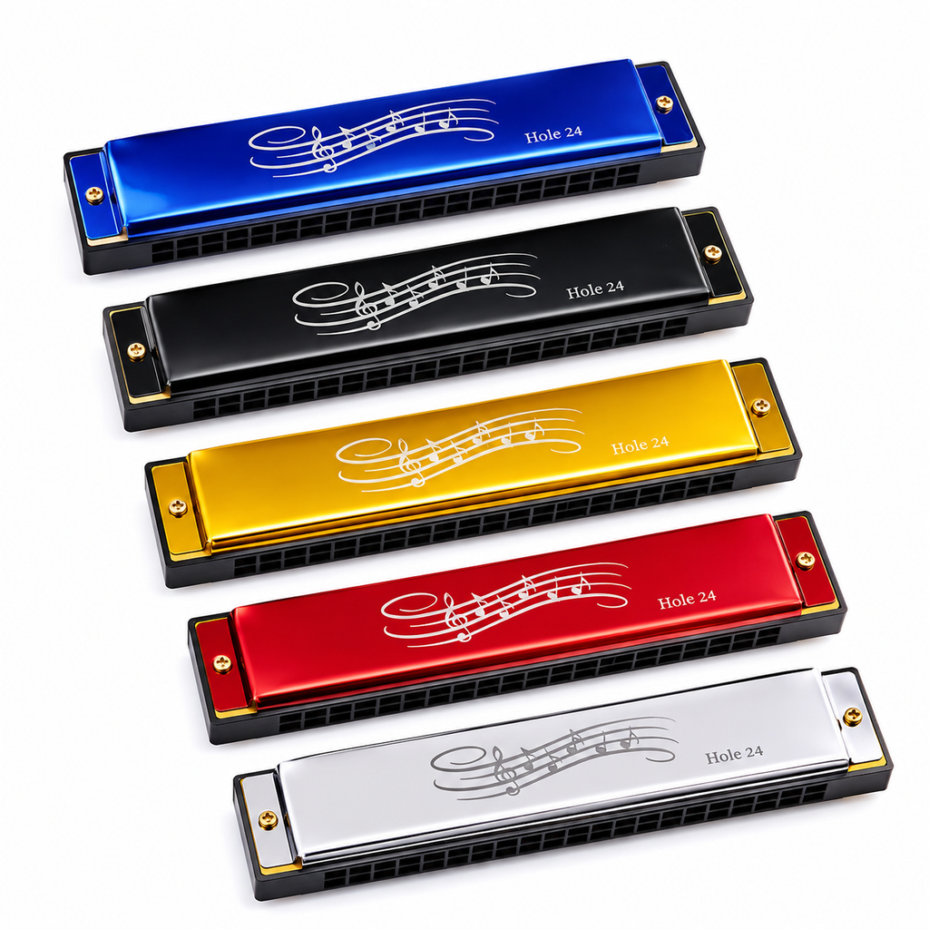 24 Holes Metal Harmonica Mouth Organ