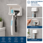 2-in-1 Bathroom Razor & Toothbrush Holder