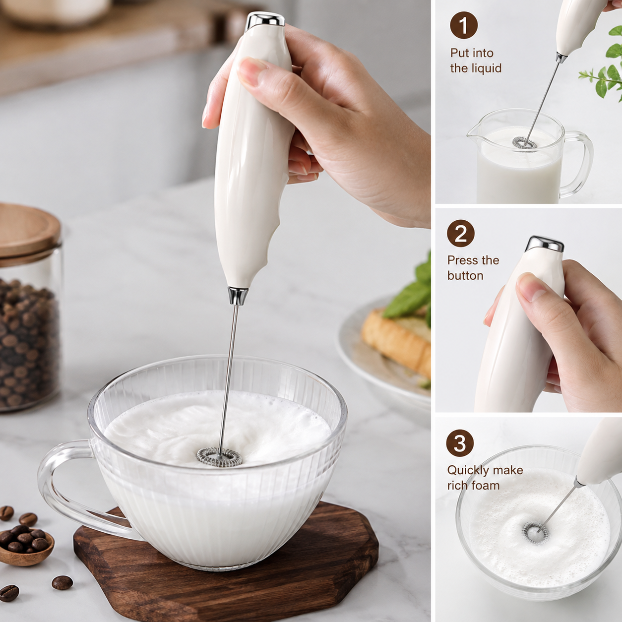 Rechargeable High-Speed Milk & Coffee Frother