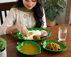 Taro Leaf Food Serving Tray (Set of 4)