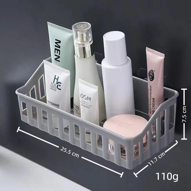 Wall Mounted Bathroom Storage Shelf Without Dril