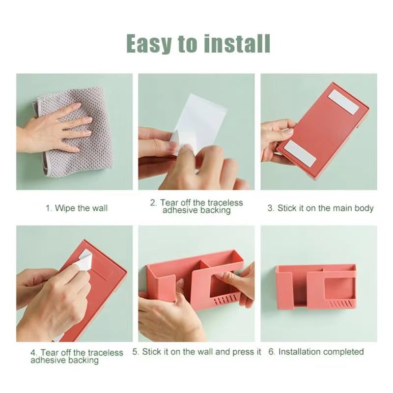2-in-1 Wall Mounted Phone Charging Holder
