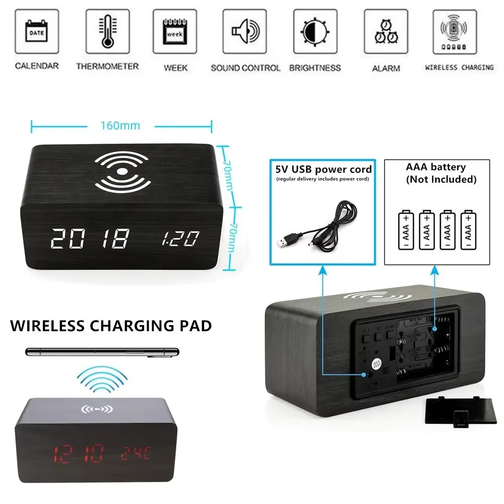 Premium Wooden Digital Clock
