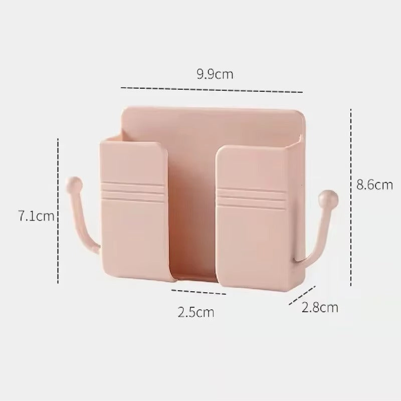 Universal Wall Mounted Adhesive Phone Charging Holder With Cable Hook