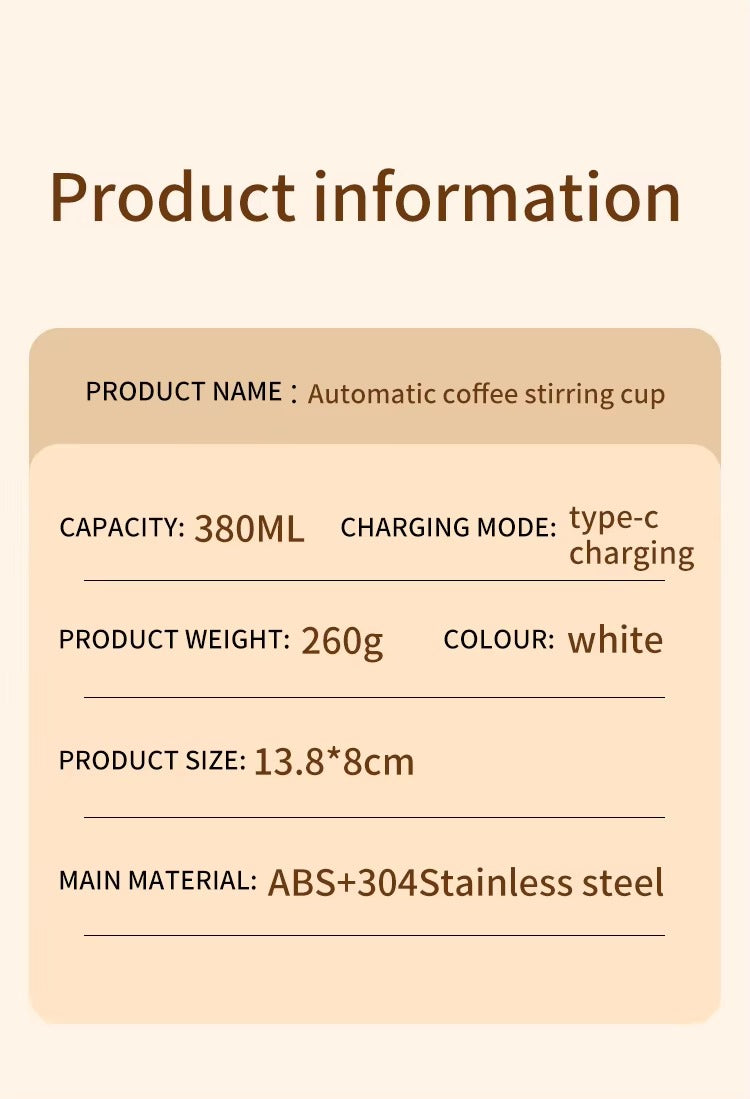 380ML Automatic Magnetic Stirring Mug