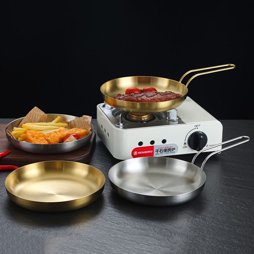 Golden Stainless Steel Frying Pan