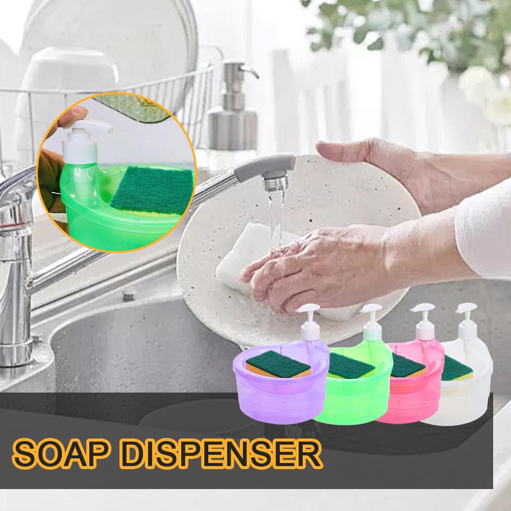2-in-1 Dish Soap Dispenser With Sponge Holder