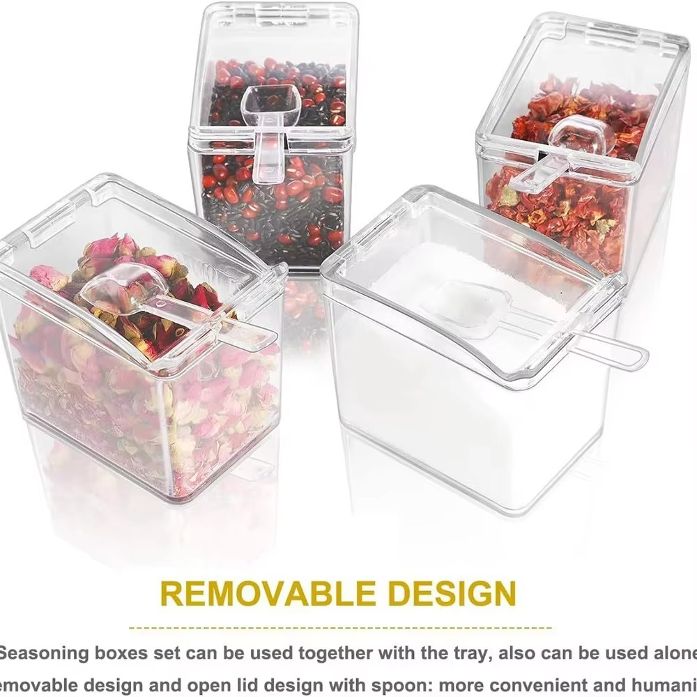 Premium 4 Grid Acrylic Spice Box