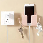 Universal Wall Mounted Adhesive Phone Charging Holder With Cable Hook