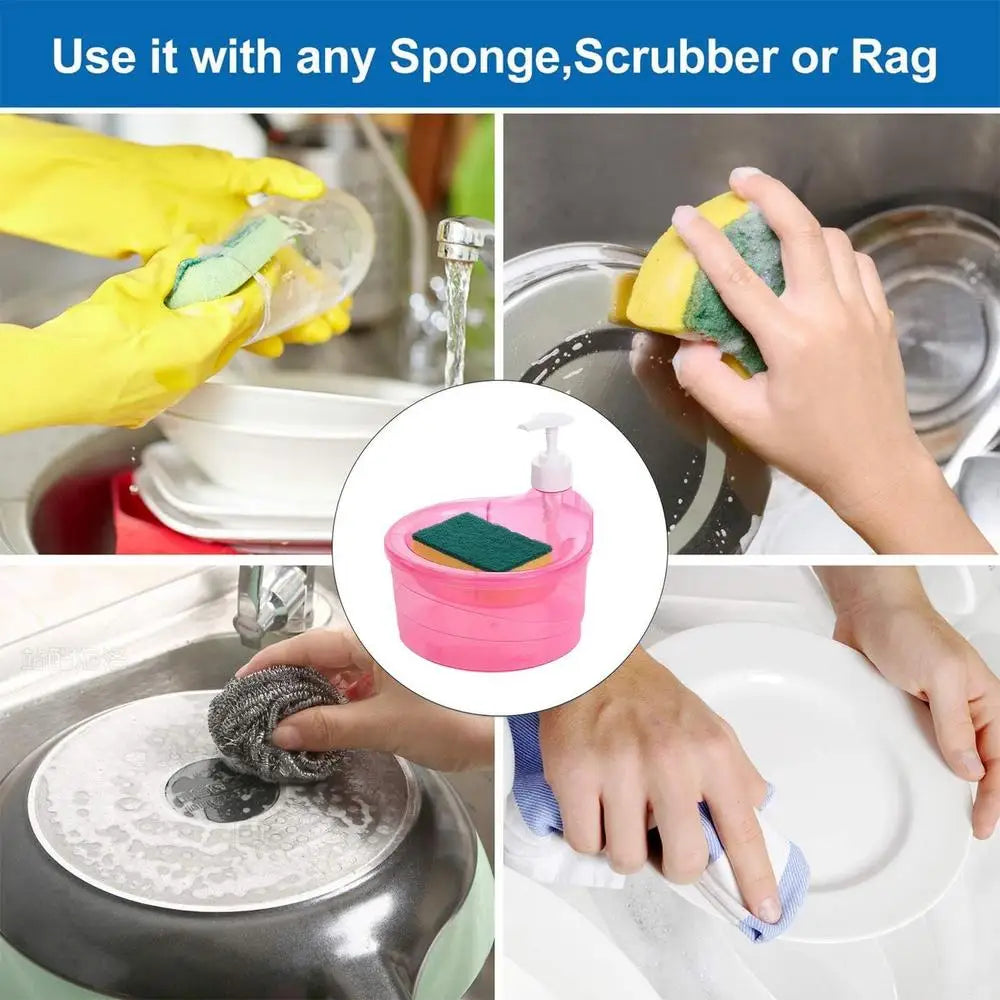 2-in-1 Dish Soap Dispenser With Sponge Holder