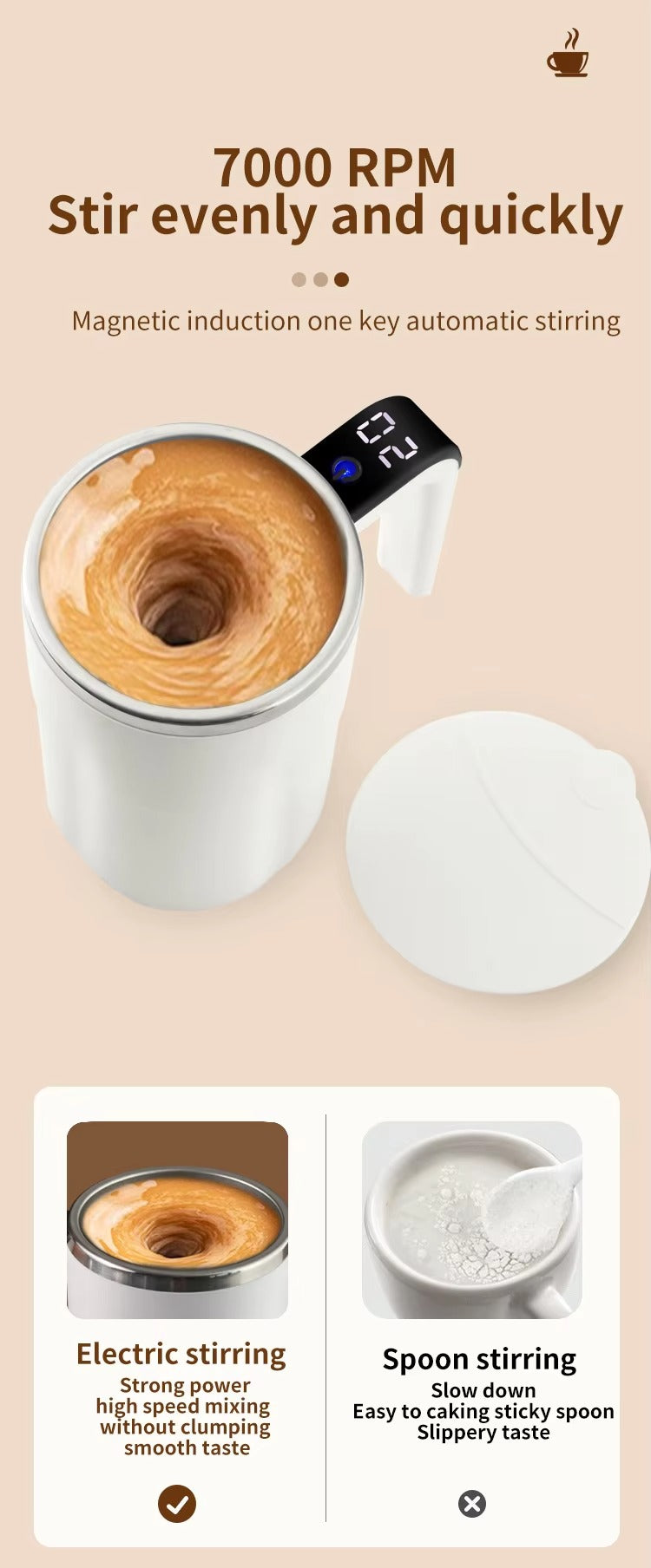 380ML Automatic Magnetic Stirring Mug