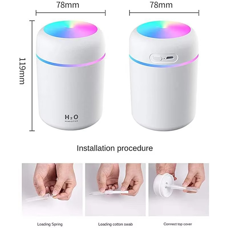 USB Mini Air Humidifier with LED Light