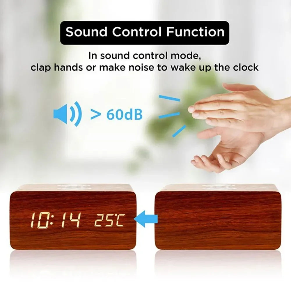 Premium Wooden Digital Clock