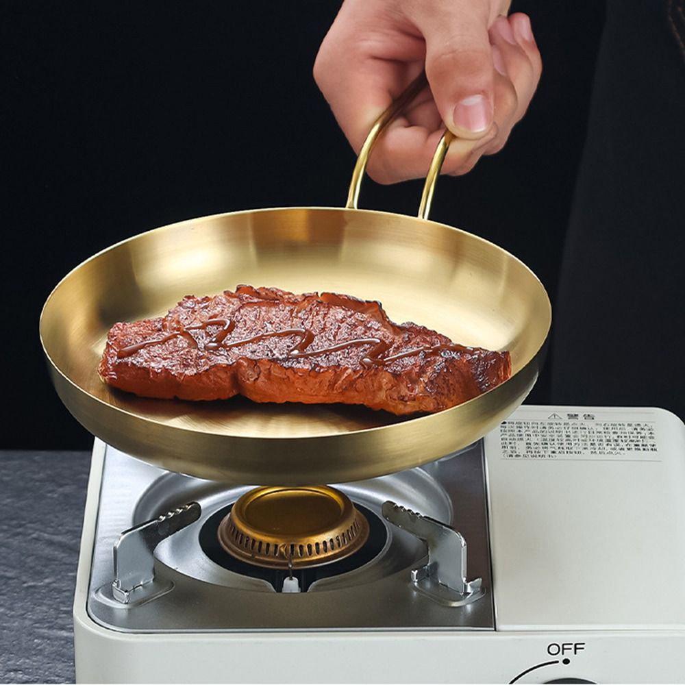 Golden Stainless Steel Frying Pan