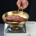 Golden Stainless Steel Frying Pan
