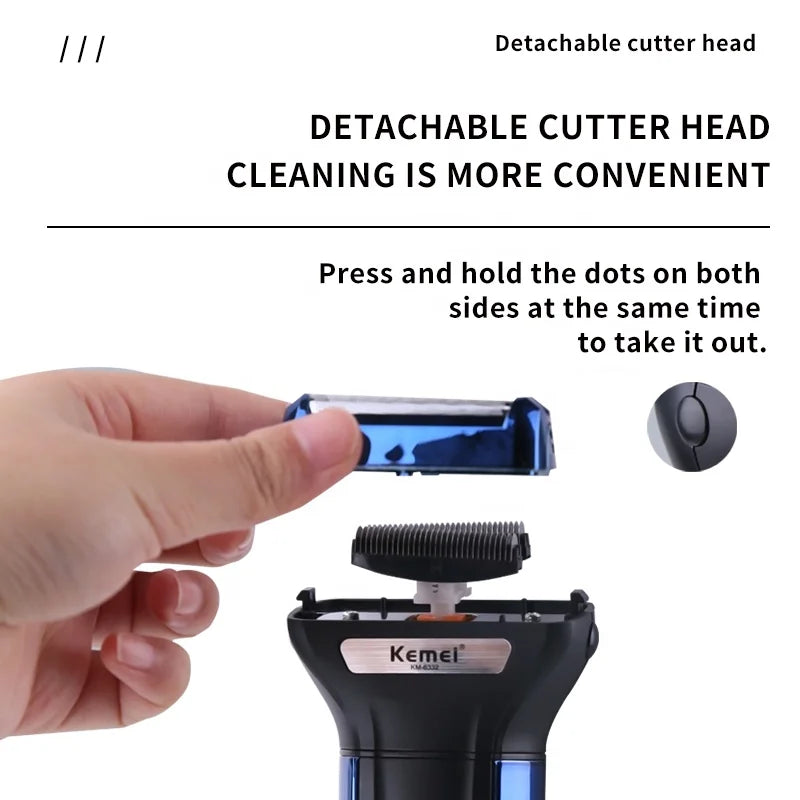 3-in-1 Rechargeable Men's Grooming Kit – Hair Clipper, Nose Trimmer & Shaver