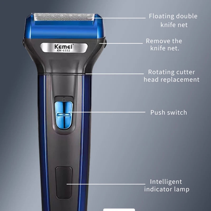 3-in-1 Rechargeable Men's Grooming Kit – Hair Clipper, Nose Trimmer & Shaver