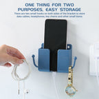 Universal Wall Mounted Adhesive Phone Charging Holder With Cable Hook