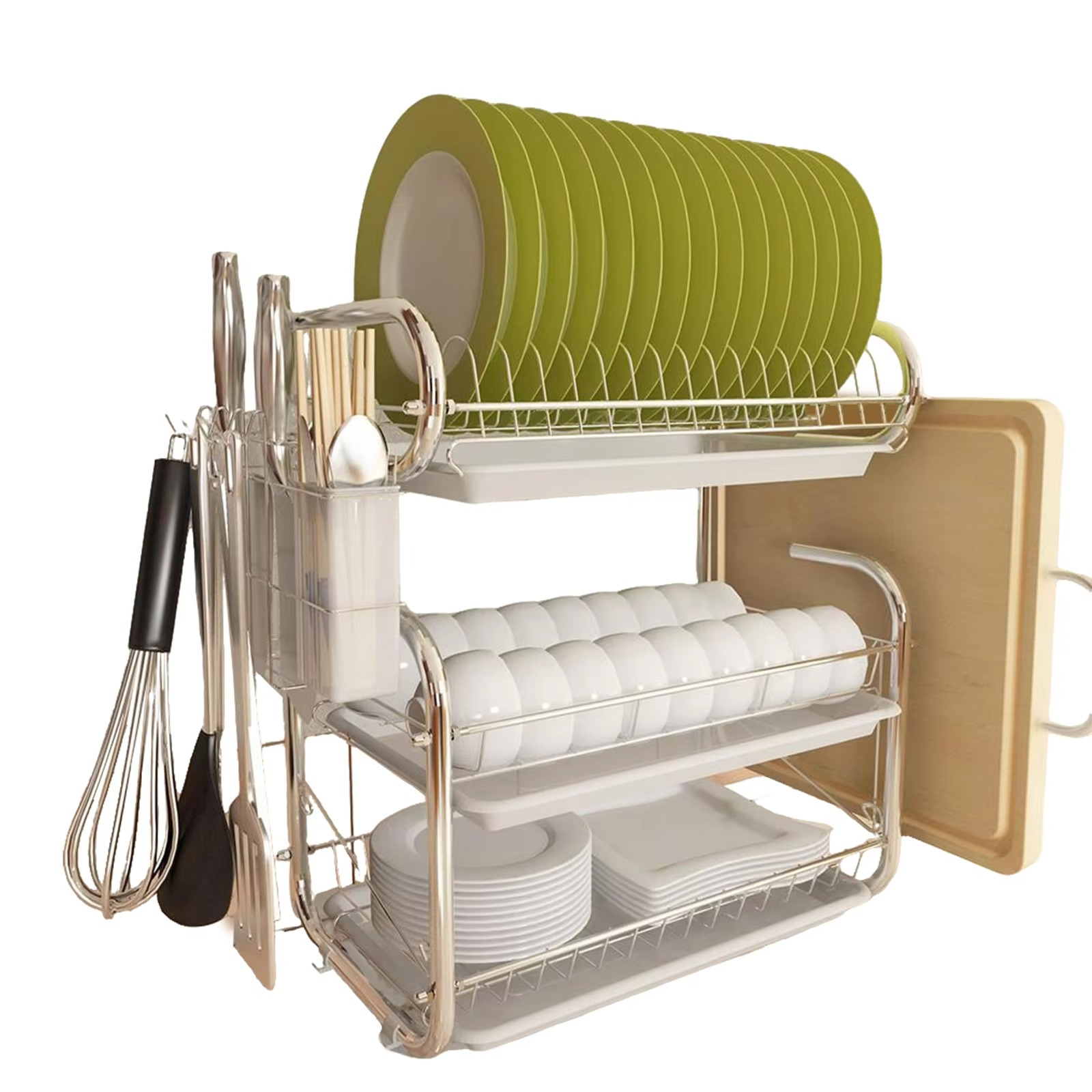 3-Tier Stainless Steel Dish Drying Rack