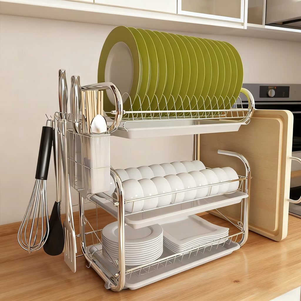 3-Tier Stainless Steel Dish Drying Rack