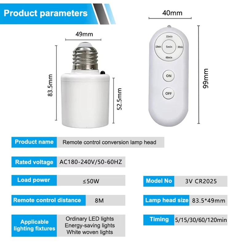 Wireless Remote Control Smart Lamp Holder