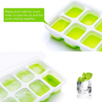 14-Grid Silicone Ice Cube Tray with Lid