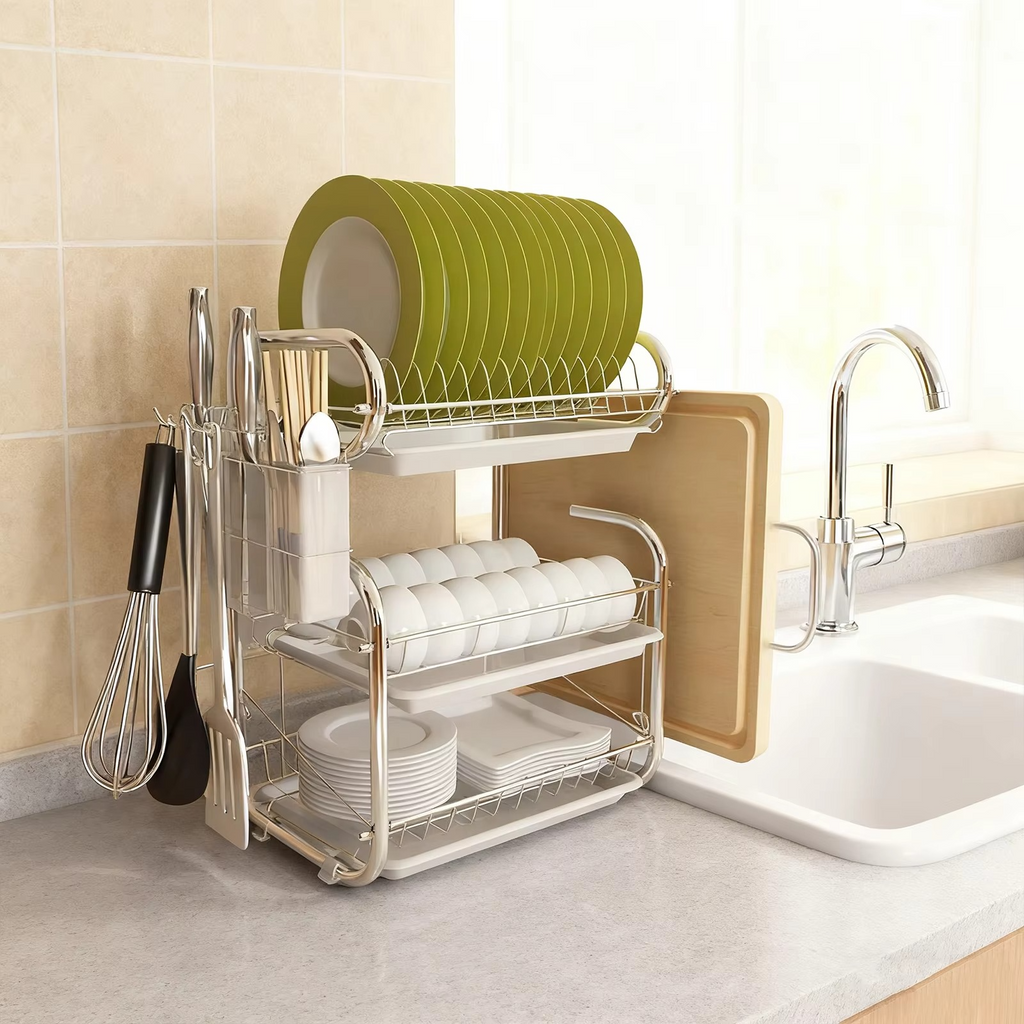 3-Tier Stainless Steel Dish Drying Rack