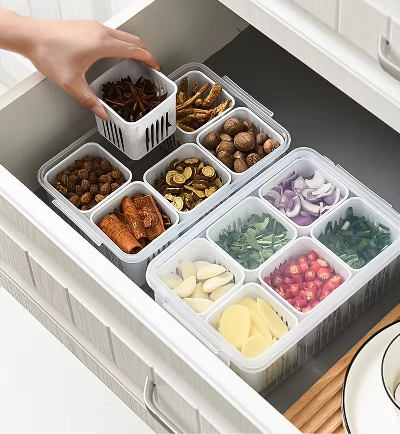 6-Grid Refrigerator Storage Organizer