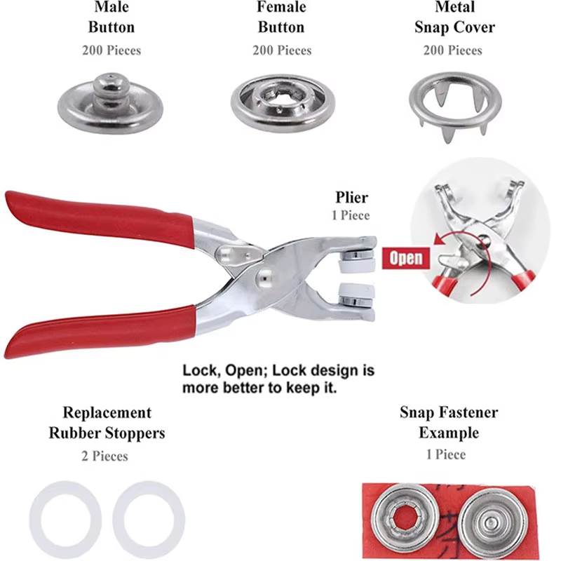 5-Prong Snap Button Installation Tool Kit