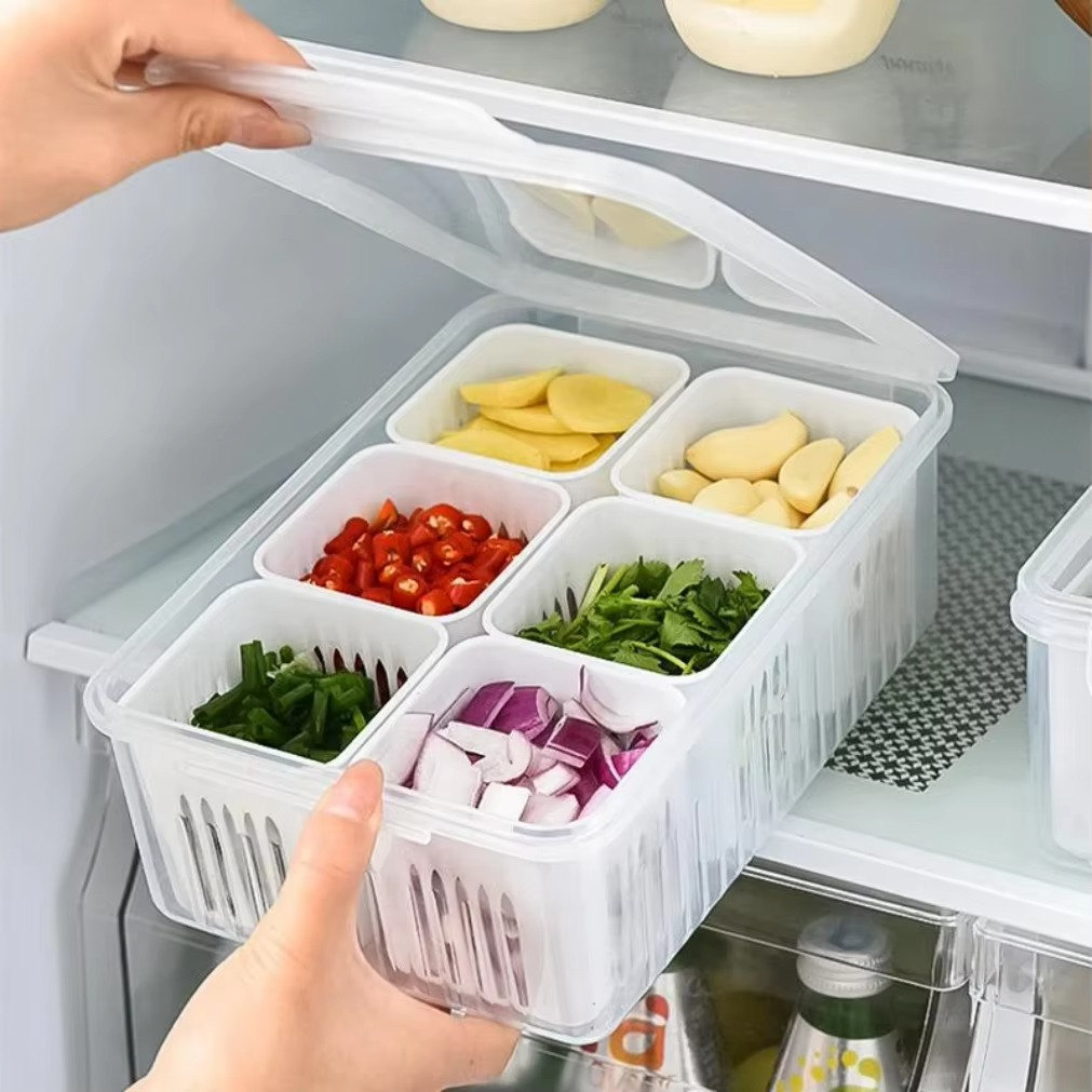 6-Grid Refrigerator Storage Organizer