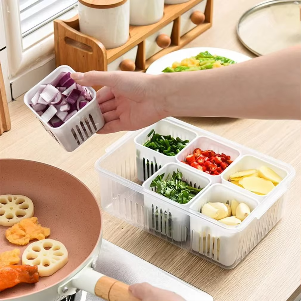 6-Grid Refrigerator Storage Organizer
