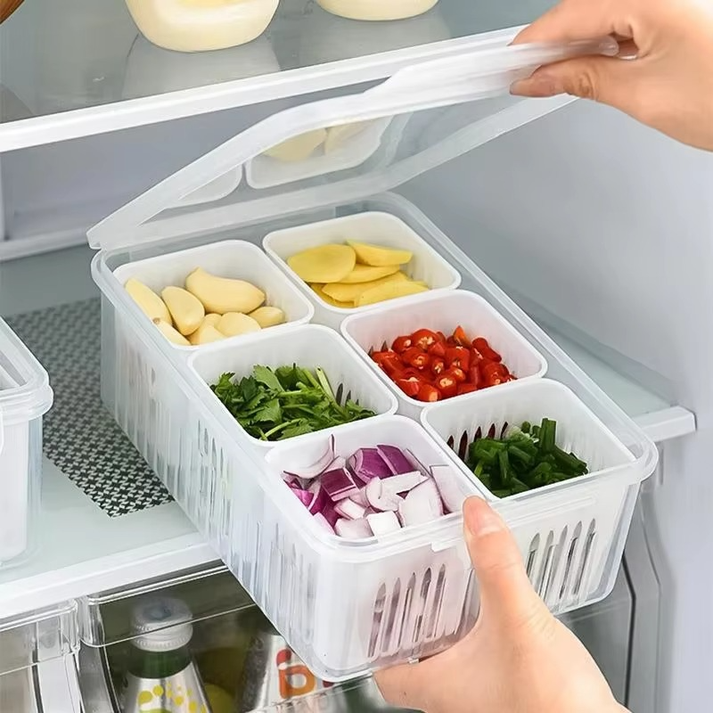 6-Grid Refrigerator Storage Organizer