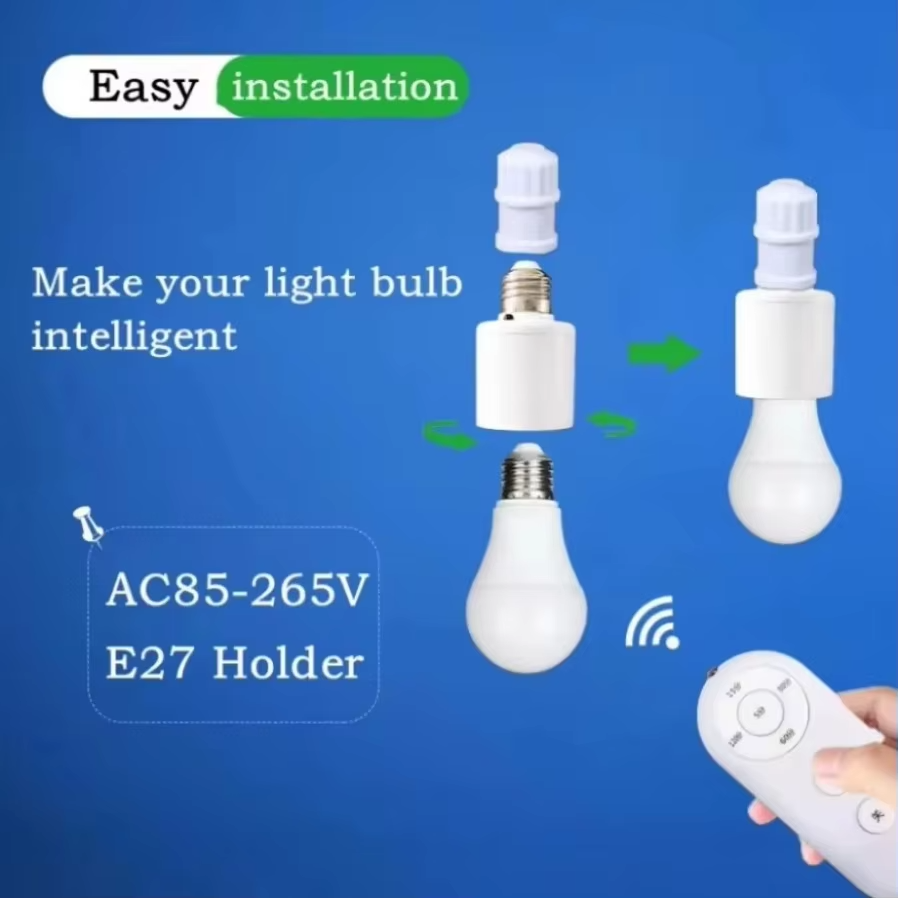 Wireless Remote Control Smart Lamp Holder