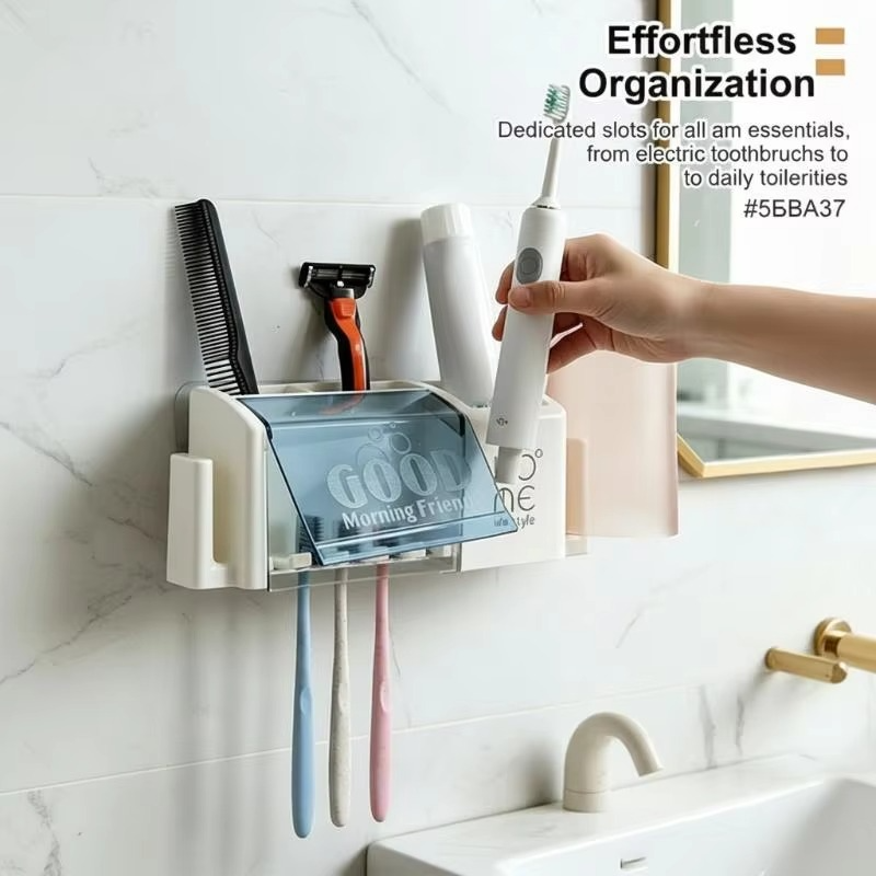 Punch-Free Bathroom Toothbrush Rack