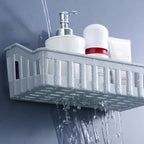 Wall Mounted Bathroom Storage Shelf Without Dril