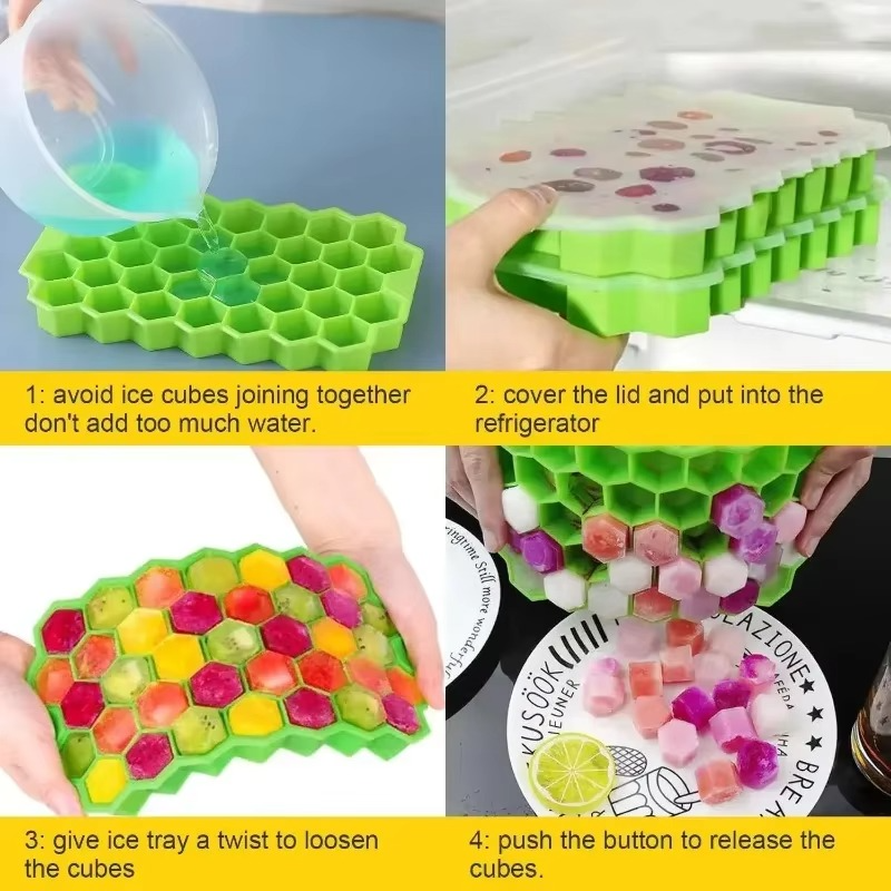 37-Cavity Silicone Honeycomb Ice Tray