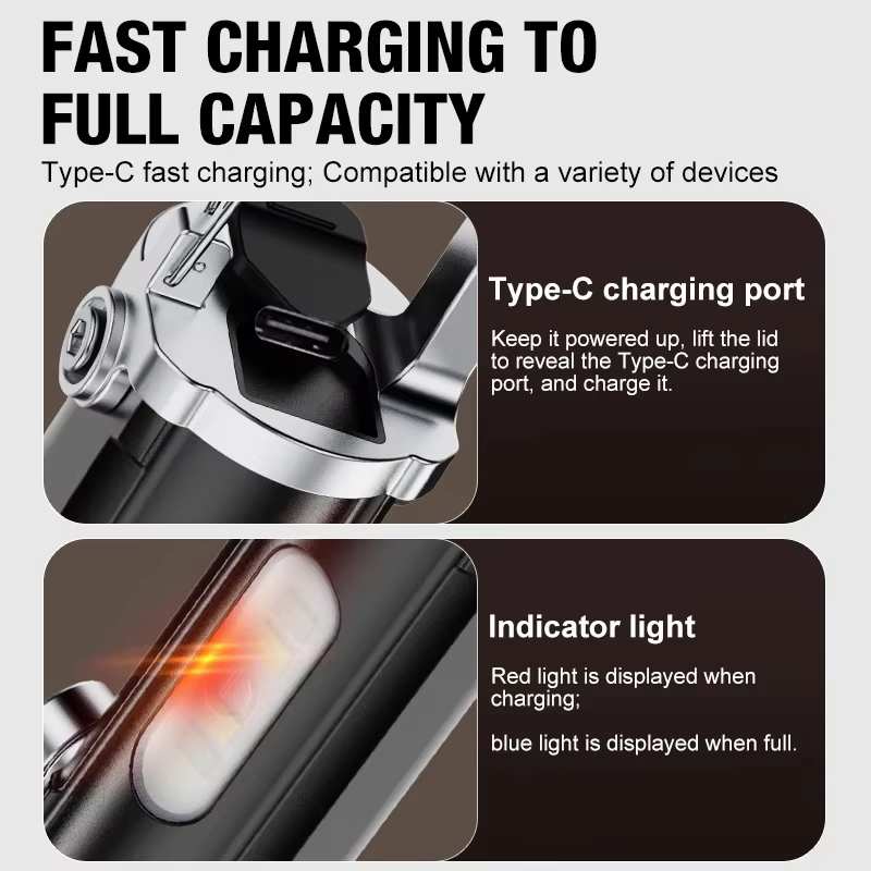 Mini Multi-Functional COB Keychain Flashlight