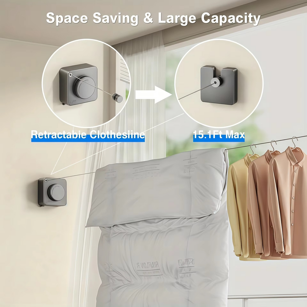 Compact Retractable Clothesline