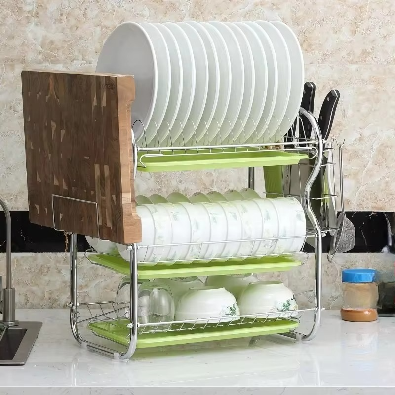 3-Tier Stainless Steel Dish Drying Rack