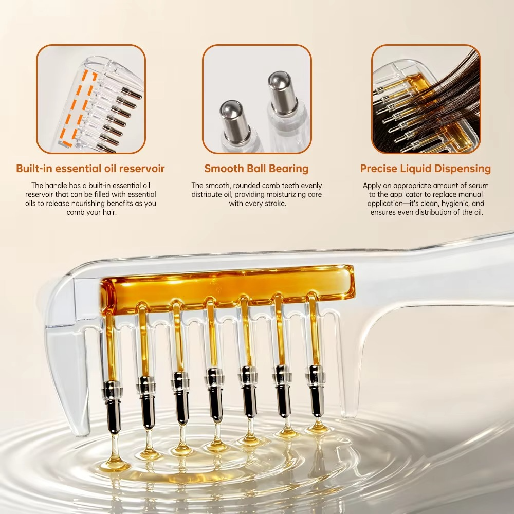 Refillable Hair Oil Applicator Comb