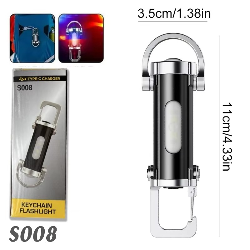 Mini Multi-Functional COB Keychain Flashlight