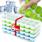 14-Grid Silicone Ice Cube Tray with Lid