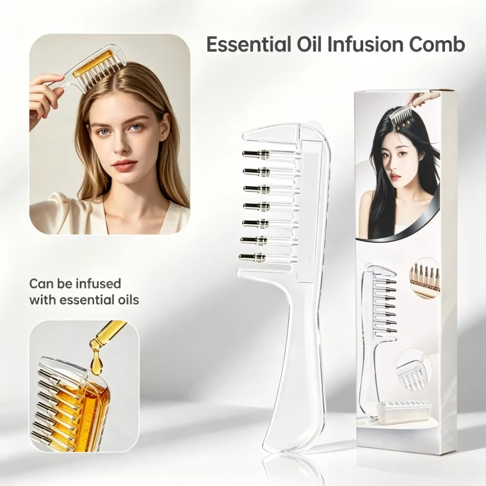 Refillable Hair Oil Applicator Comb