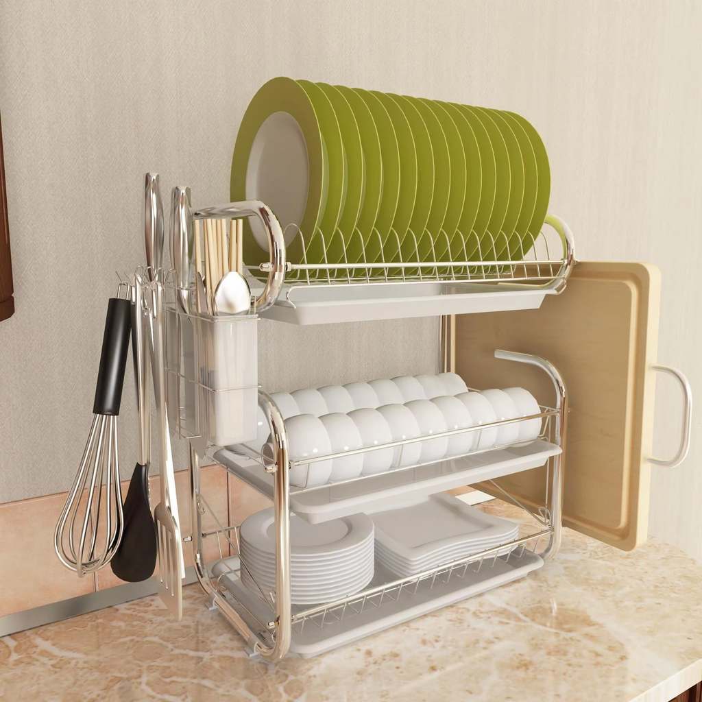 3-Tier Stainless Steel Dish Drying Rack