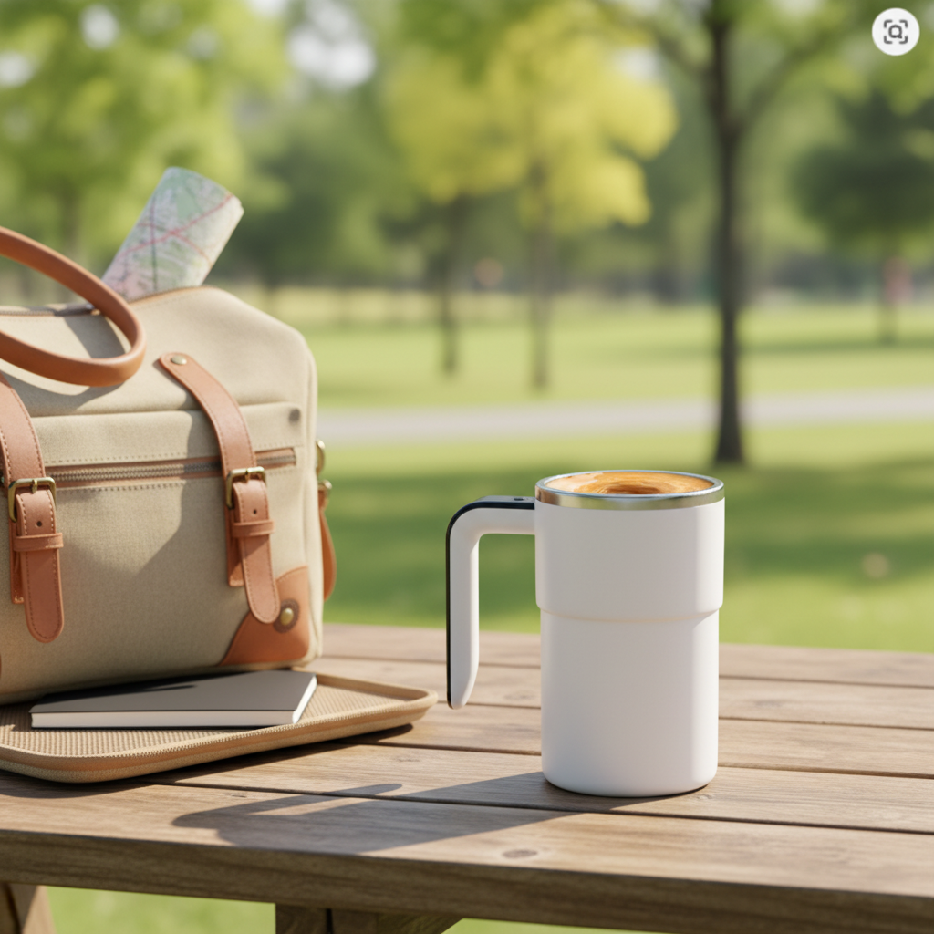 Magnetic stirring mug outdoor travel