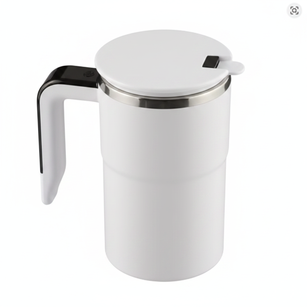 Magnetic stirring mug close-up detail