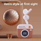 Q86 Retro Camera Style Wireless Bluetooth Headset Semi-In-Ear