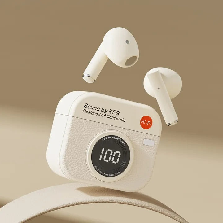 Q86 Retro Camera Style Wireless Bluetooth Headset Semi-In-Ear