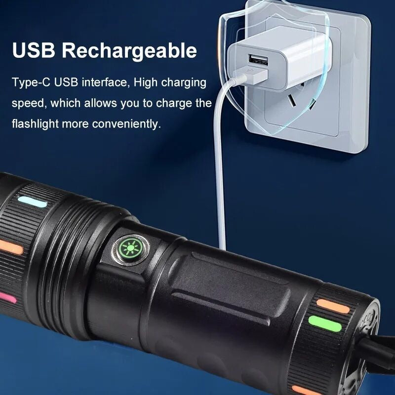 High Power Rechargeable LED Flashlight